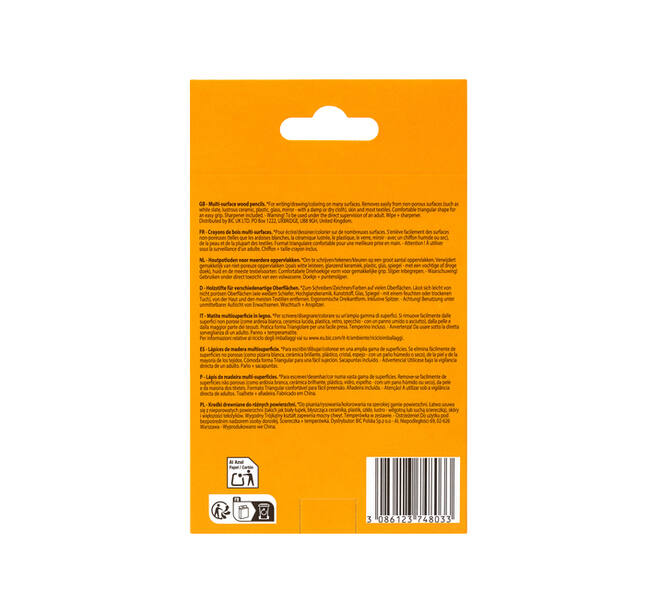 Whiteboardpotlood BicKids Multi Surface + puntenslijper/doekje ass 3st