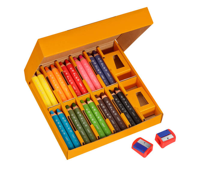 Kleurpotloden Bickids Multi Surface + 2 puntenslijpers ass 10kl 40st