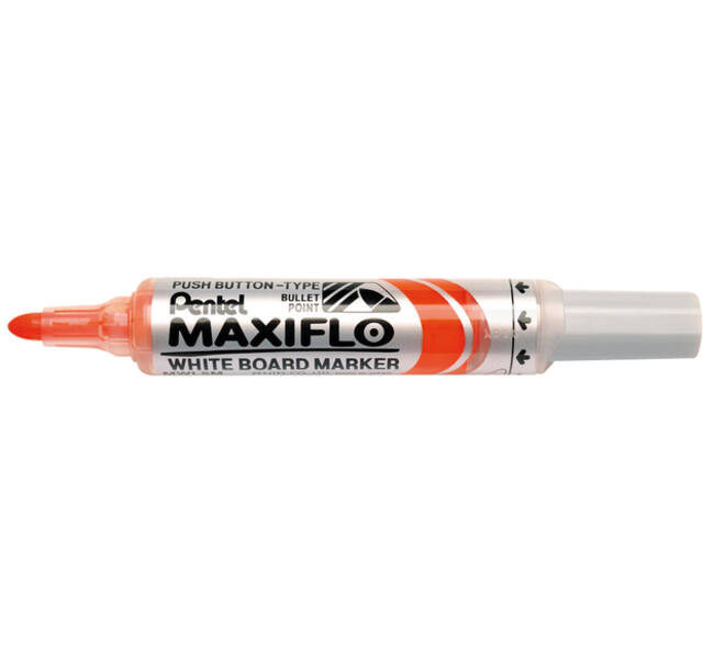 Whiteboardmarker Pentel MWL5M Maxiflo rond 3mm oranje
