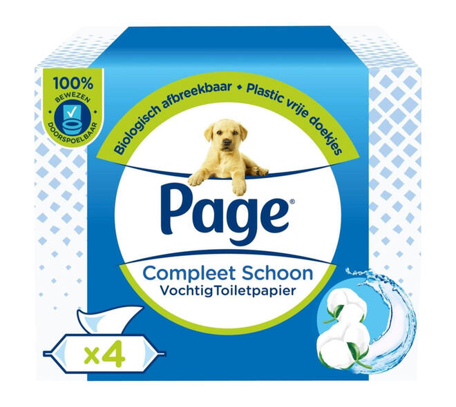 Vochtig toiletpapier Page Compleet Schoon 4 pakken à 38 vel