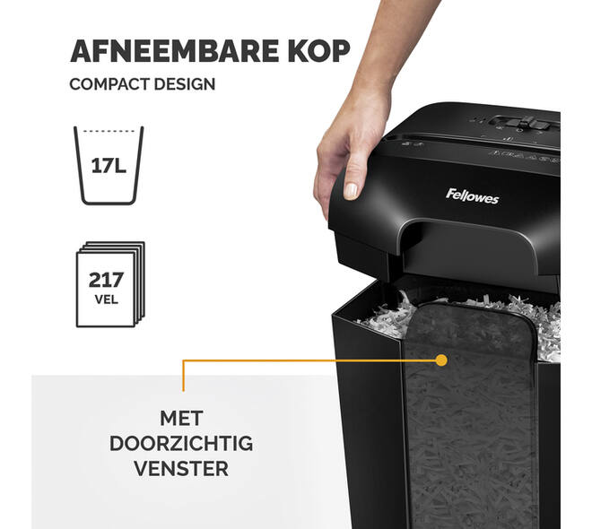 Papiervernietiger Fellowes Powershred LX50 snippers 4x37mm zwart