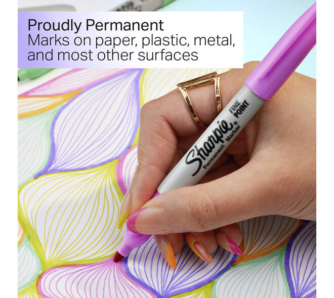 Viltstift Sharpie Glampop fijn assorti blister à 5 stuks