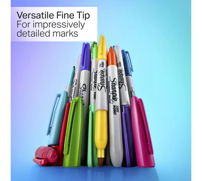 Viltstift Sharpie Glampop fijn assorti blister à 5 stuks