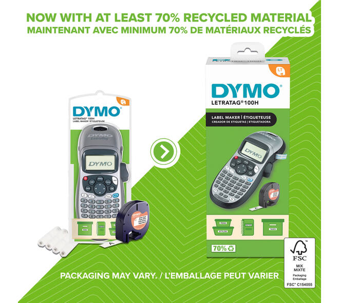 Labelprinter Dymo LetraTag 100H draagbaar abc 12mm zilverkleurig special edition