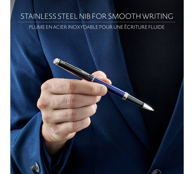 Rollerpen Waterman Hémisphère Colour Blocking black en blue CT fijn