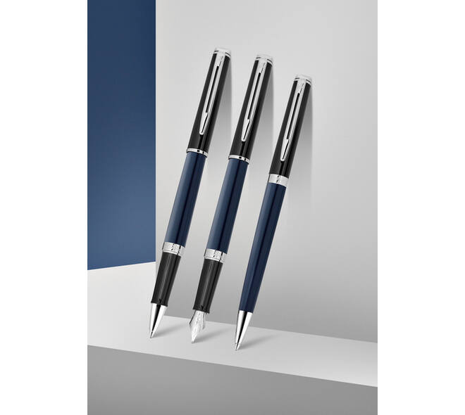 Vulpen Waterman Hémisphère Colour Blocking black en blue CT fijn