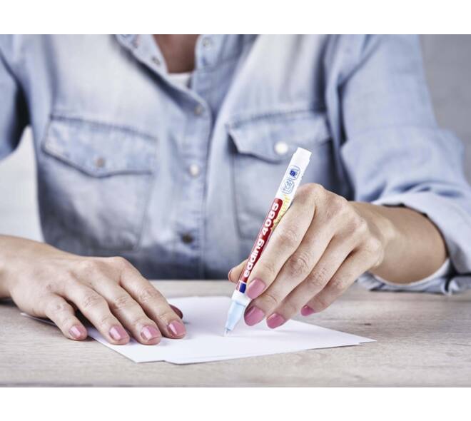 Krijtstift edding 4085 by Securit rond 1-2mm mtl assorti blister à 4st