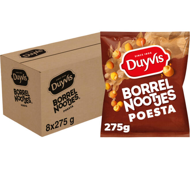 Borrelnootjes Duyvis poesta zak 275gr