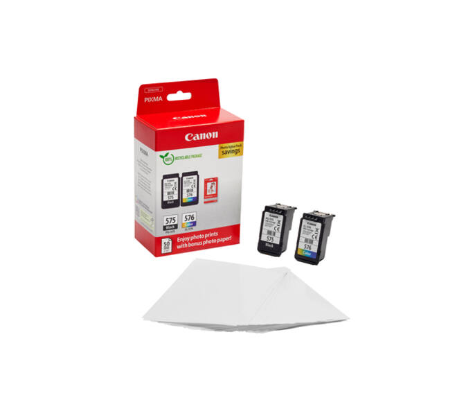 Inktcartridge Canon PG-575 CL-576 zw + kl + papier