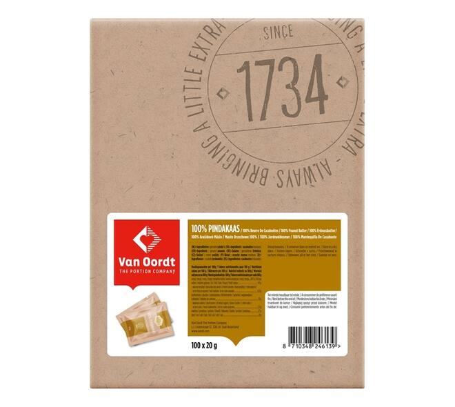 Pindakaas van Oordt 100% 100x20 gram