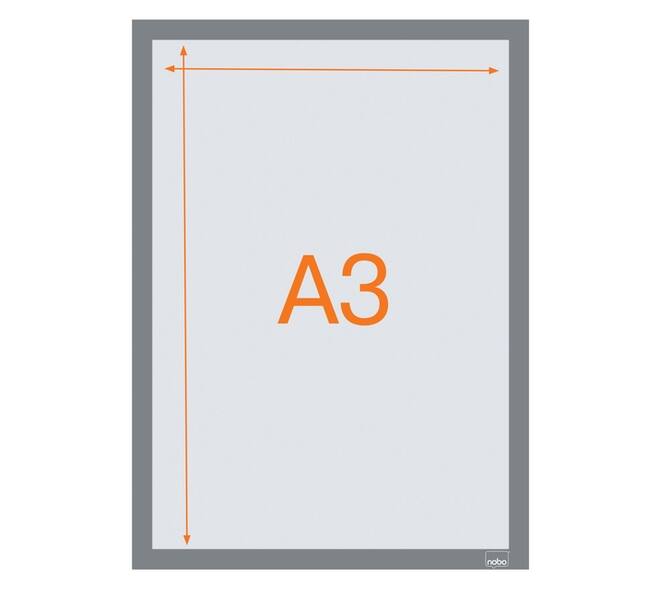 Infokader Nobo zelfklevend A3 zilver 2 stuks