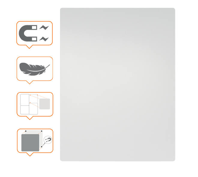 Whiteboard Nobo frameloos modulair magnetisch 60x45cm
