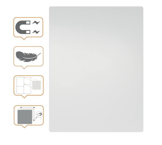 Whiteboard Nobo frameloos modulair magnetisch 60x45cm