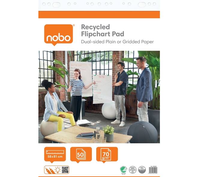 Flipoverpapier Nobo premium 60x85cm dubbelzijdig rol 50 vel