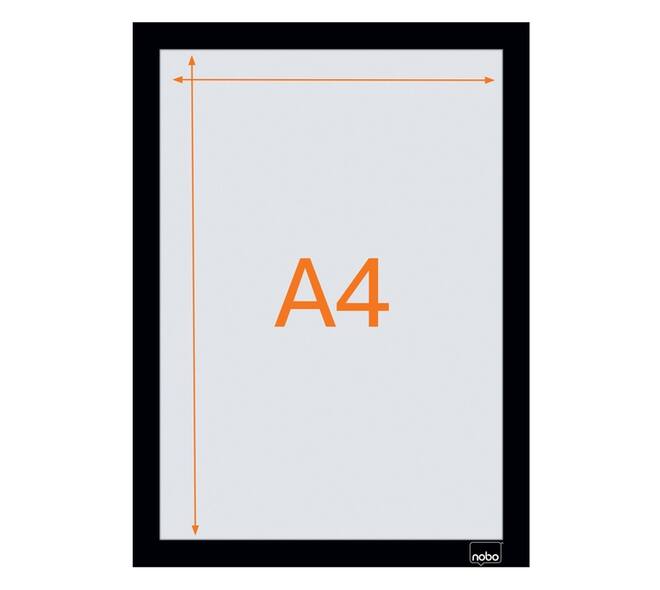 Infokader Nobo zelfklevend A4 zwart 2 stuks