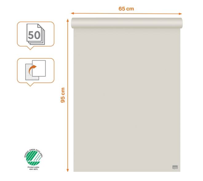 Flipoverpapier Nobo standaard 65x95cm dubbelzijdig plano 50vel
