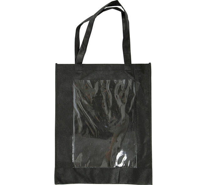Tas Creativ Company 42x34x12cm met plastic voorkant zwart