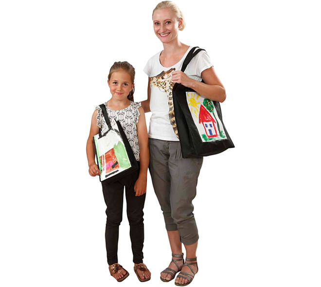 Tas Creativ Company 42x34x12cm met plastic voorkant zwart