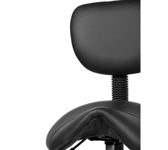 Zadelkruk Office rugleuning laag harde wielen zw