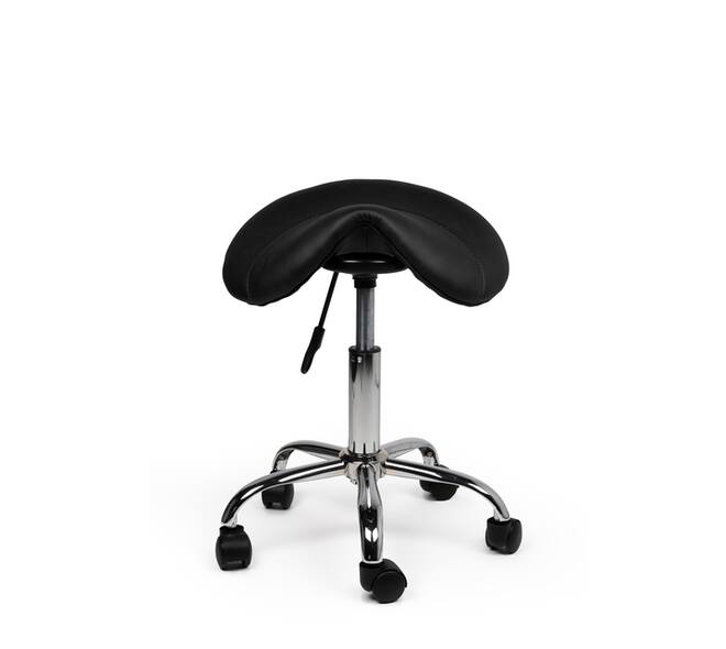 Zadelkruk Office laag harde wielen zw