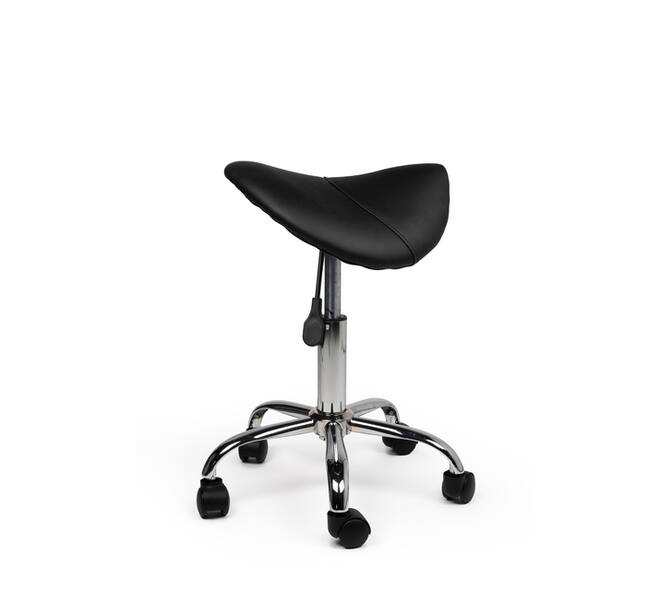 Zadelkruk Office laag harde wielen zw