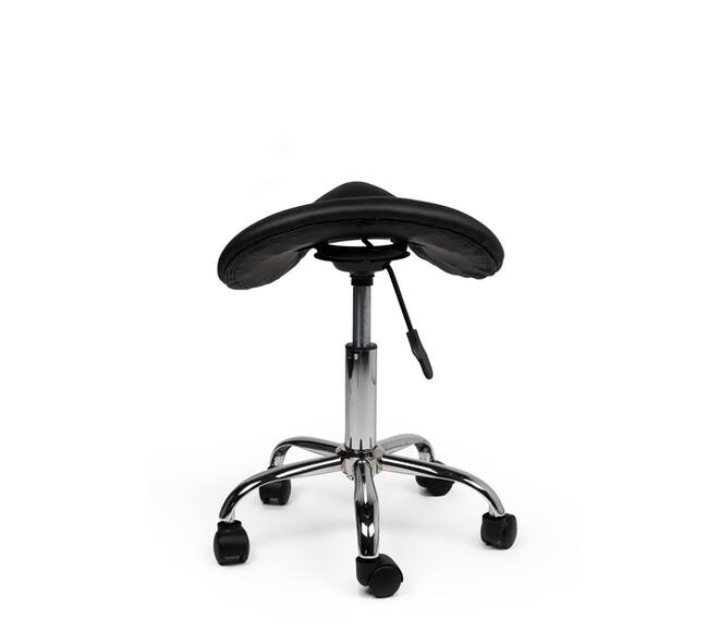 Zadelkruk Office laag harde wielen zw