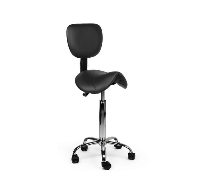 Zadelkruk Office rugleuning medium harde wielen zw