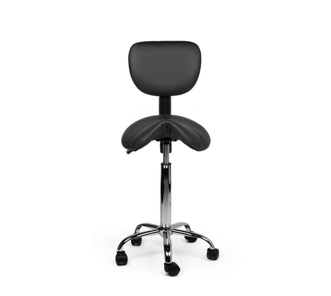 Zadelkruk Office rugleuning medium harde wielen zw