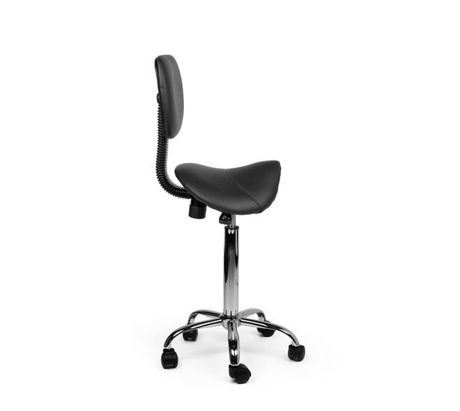 Zadelkruk Office rugleuning medium harde wielen zw