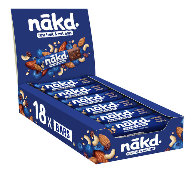 Fruit- en notenreep NAKD blueberry muffin 18x35 gram