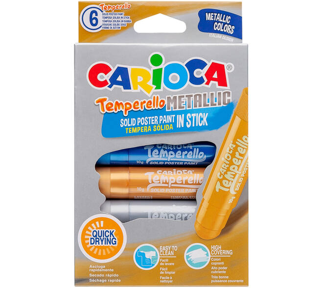 Verfstift Carioca Temperello set à 6 metallickleuren
