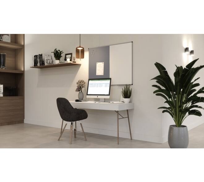 Combibord Legamaster UNITE grijs vilt-whiteboard 90x120cm