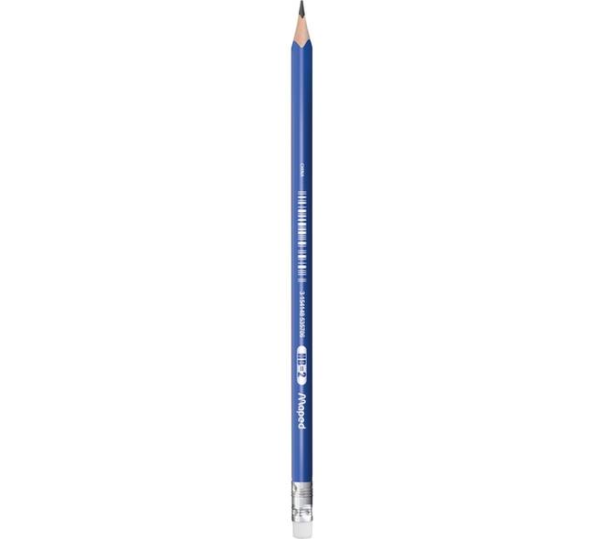 Potlood Maped Kidy Learn met gum en vingerhulp blauw