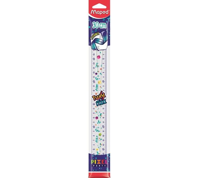 Liniaal Maped Pixel Party Twist 'n Flex 30cm transparant