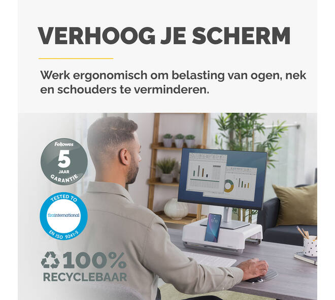 Monitorstandaard Fellowes Breyta wit