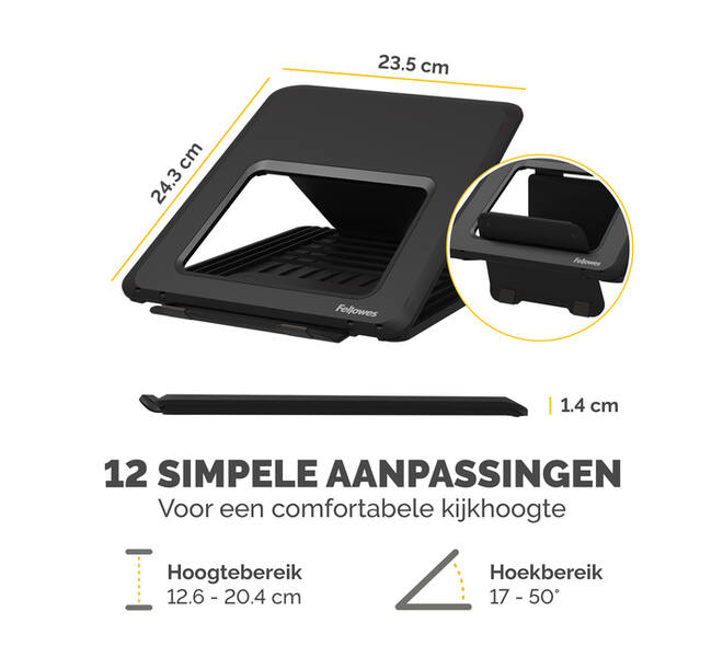 Laptopstandaard Fellowes Breyta zwart