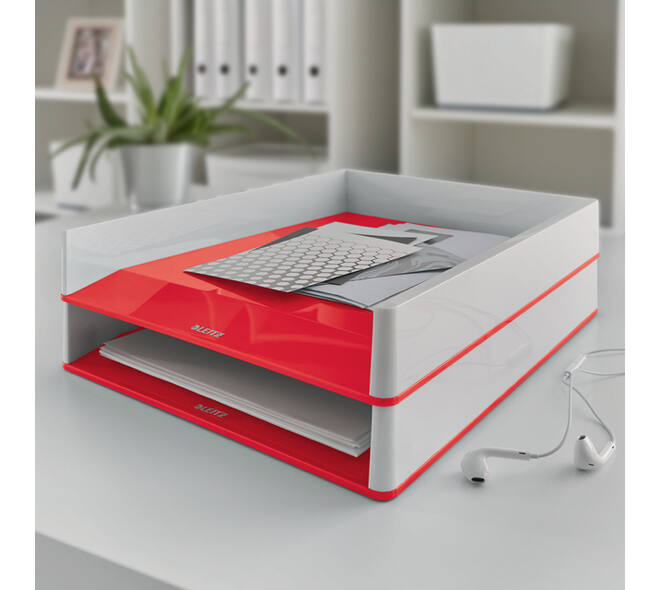 Brievenbak Leitz WOW A4 wit/rood