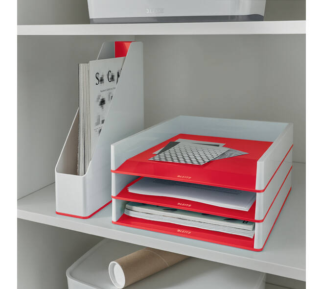 Brievenbak Leitz WOW A4 wit/rood