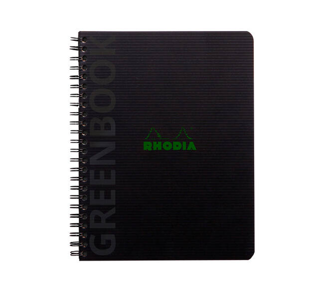Notitieboek Rhodia Greenbook A5 lijn 6-gaats 180 pagina's 90gr zwart