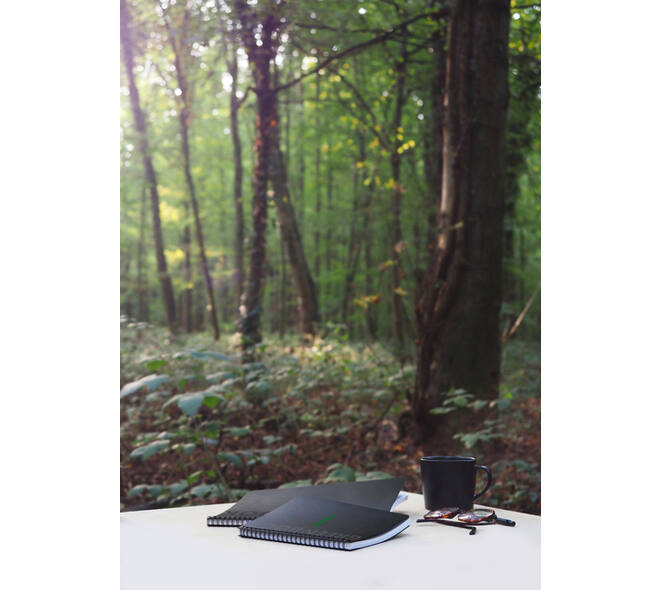 Notitieboek Rhodia Greenbook A4+ lijn 4-gaats 180 pagina's 90gr zwart