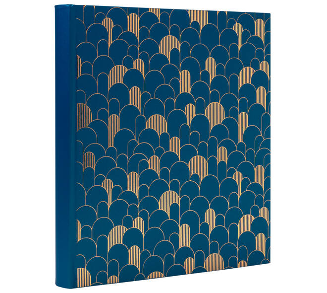 Fotoalbum Exacompta 29x32cm 60 zwarte pagina's Néo Déco blauw