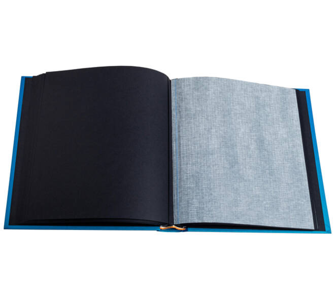 Fotoalbum Exacompta 29x32cm 60 zwarte pagina's Néo Déco blauw