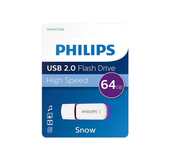USB stick 2.0 Philips Snow USB-A 64GB paars