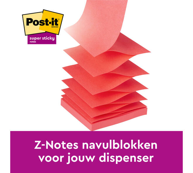 Memoblok Post-it 3M Z-Note R330 Super Sticky 76x76mm Carnival 6 stuks
