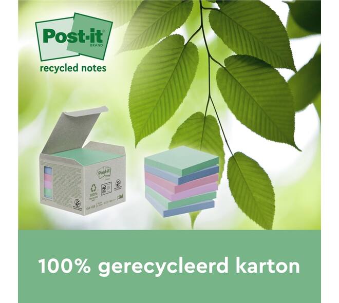 Memoblok 3M Post-it 622 RSS3COL 47.6x47.6mm assorti kleur 3 stuks