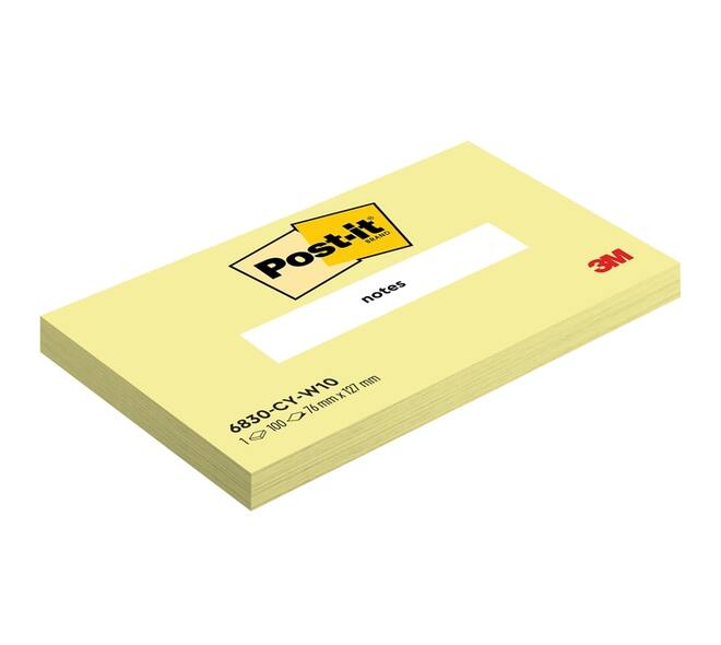 Memoblok 3M Post-it 6830 Notes76x127mm Canary Yellow 100 vel