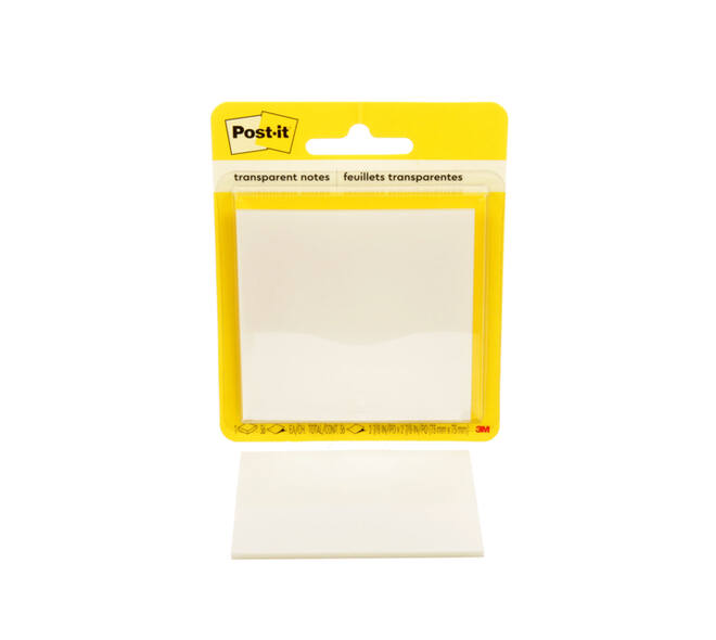 Memoblok Post-it 3M 73x73mm Transparant