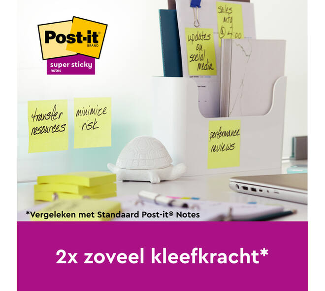 Memoblok 3M Post-it 654 RSSCOL 76x76mm geel 3+1 gratis