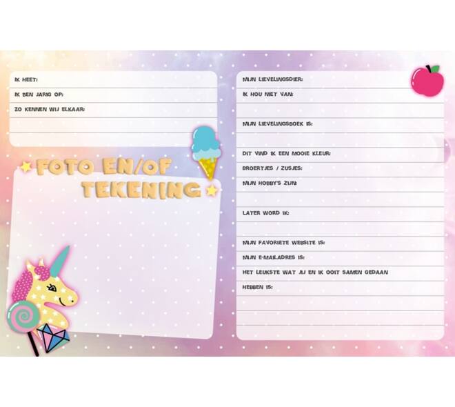 Vriendenboek Interstat Unicorn