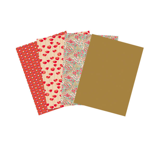 Hobbypapier Décopatch 30x40cm set à 4 vel thema Love is in the Meadow